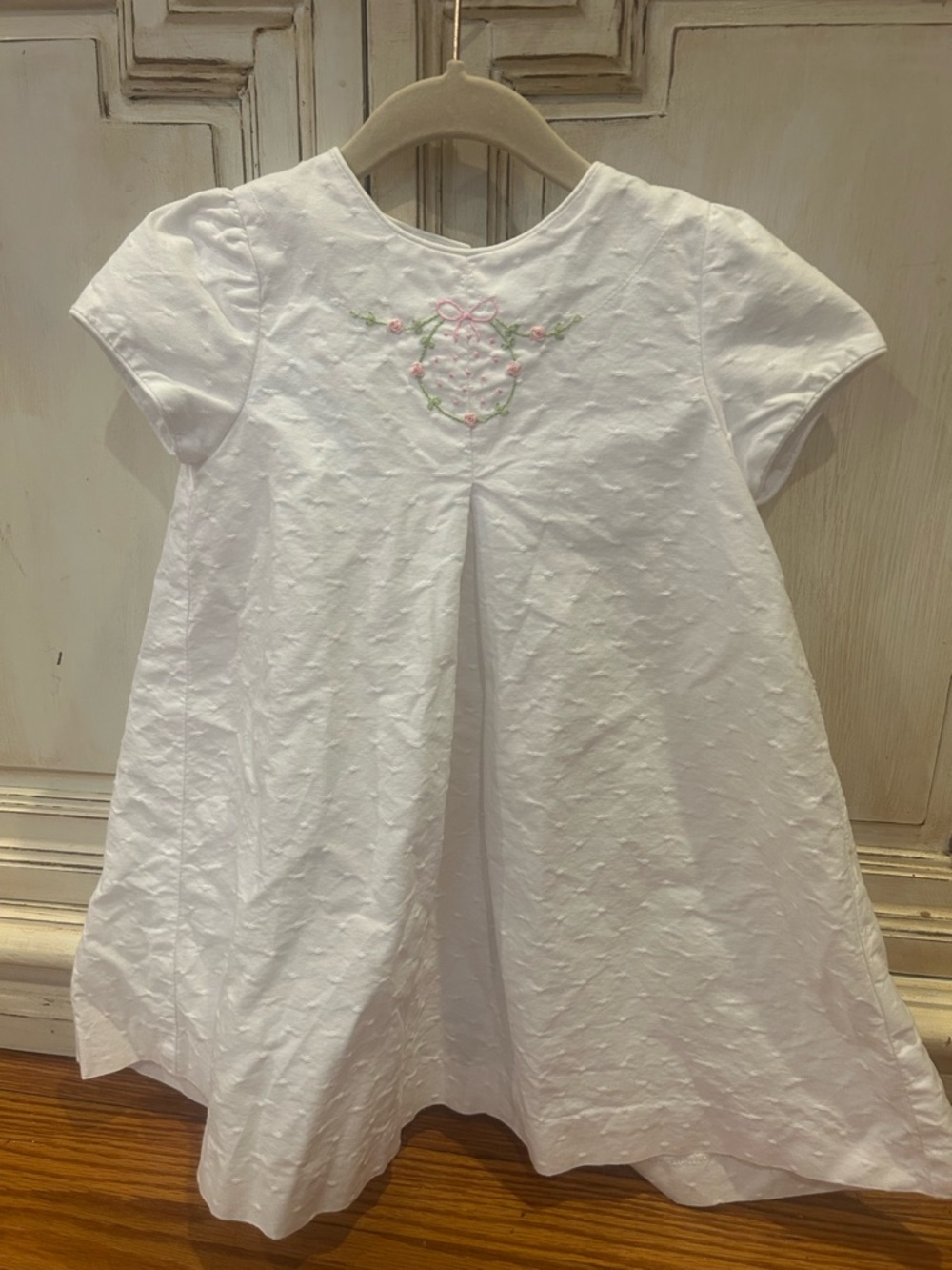 Classic White Embroidered Girls' Formal Dress